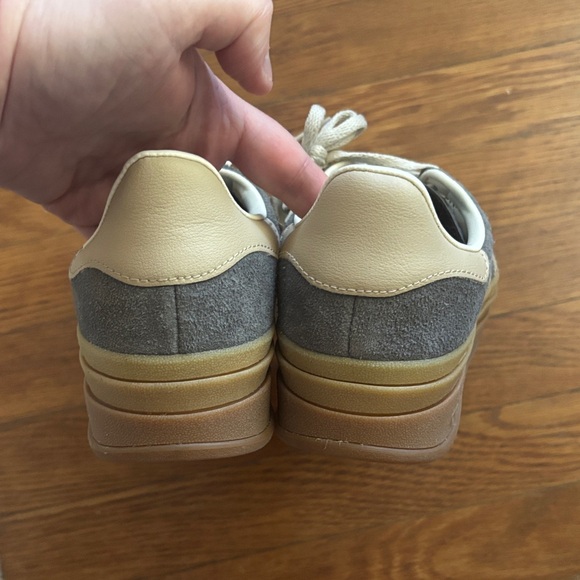 Adidas Gray and Cream Gazelle Sneakers - Picture 3 of 5